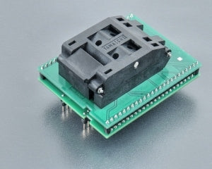 DIL48/QFP64-1.04 ZIF-CS SW31-1 (70-7316). Specialised programming adapter with clamshell ZIF socket.